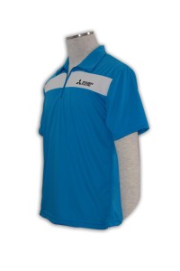 P120 公司polo恤訂製 半胸拉鏈 polo恤設計 polo恤供應商     天空藍